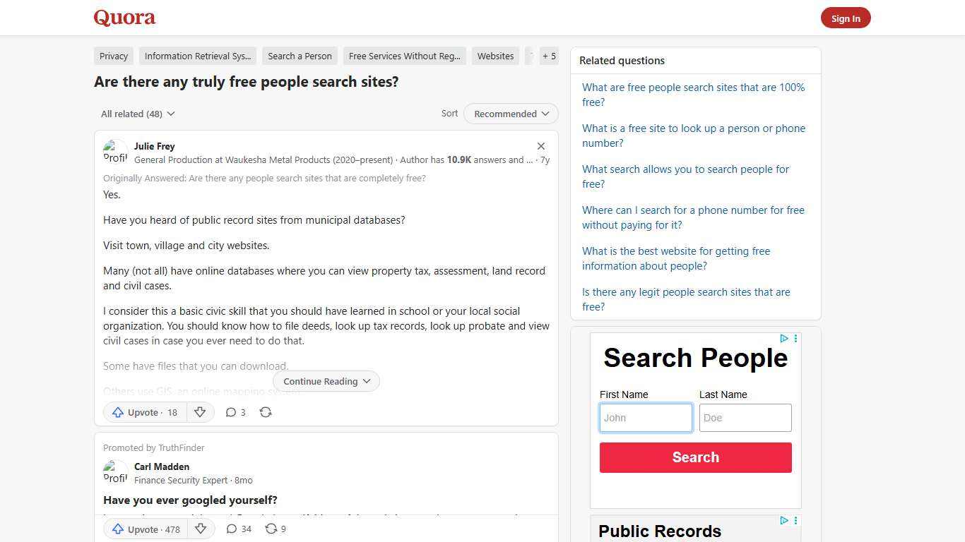 Are there any truly free people search sites? - Quora